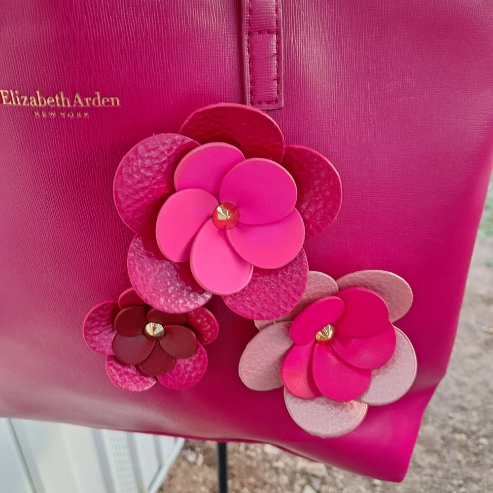Elizabeth Arden Tote Bag Pink with Flowers NWOT